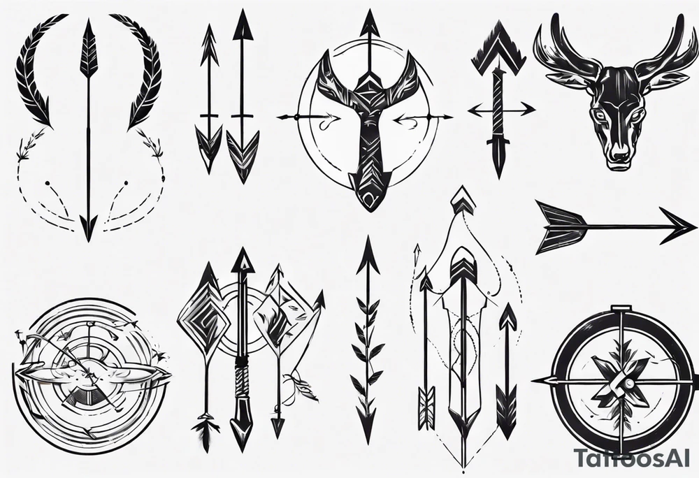 Archer drawing arrow back tattoo idea