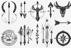 Archer drawing arrow back tattoo idea