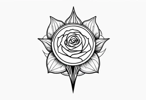 Dagger sun rose tattoo idea