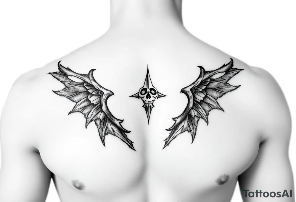 Sexy mysterious sternum tattoo small/medium size tattoo idea