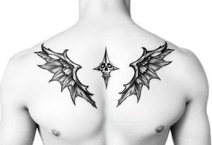 Sexy mysterious sternum tattoo small/medium size tattoo idea