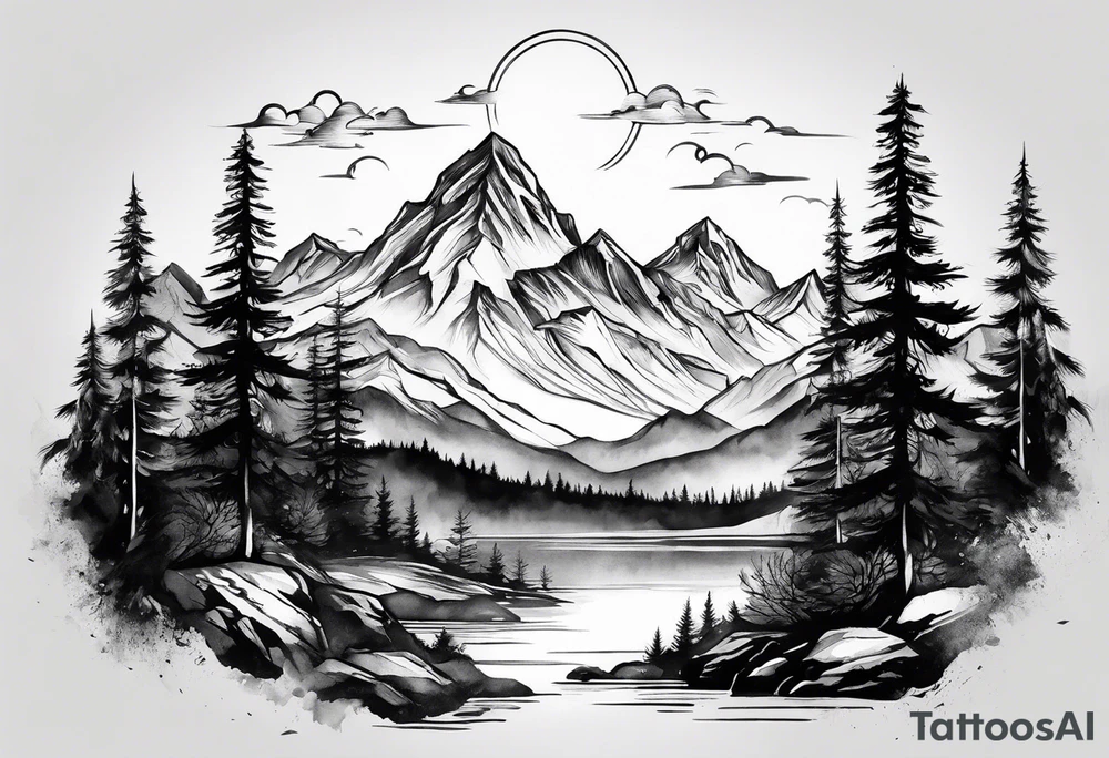 mountain tattoo idea