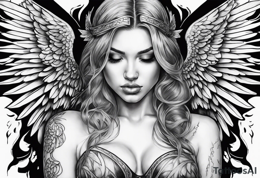 fallen angel dark vibes tattoo idea