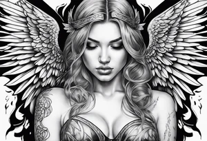 fallen angel dark vibes tattoo idea