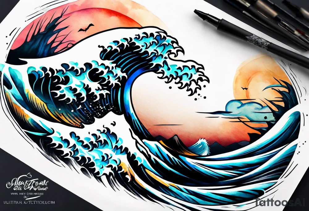 waves tattoo idea