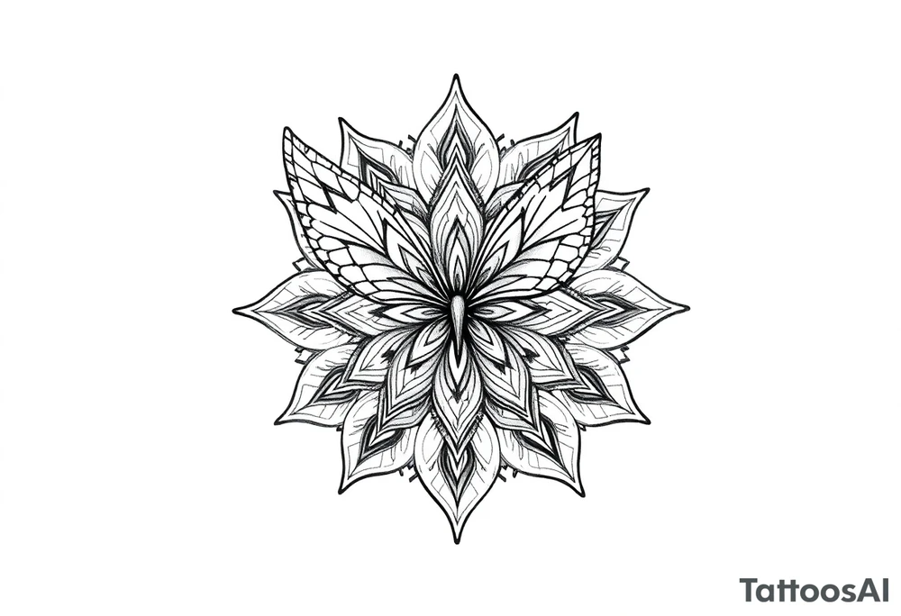 Tatuagem mandala com borboleta tattoo idea