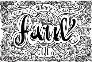 Word family tattoo idea