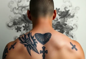 Saint judas realistic and smoke background tattoo idea