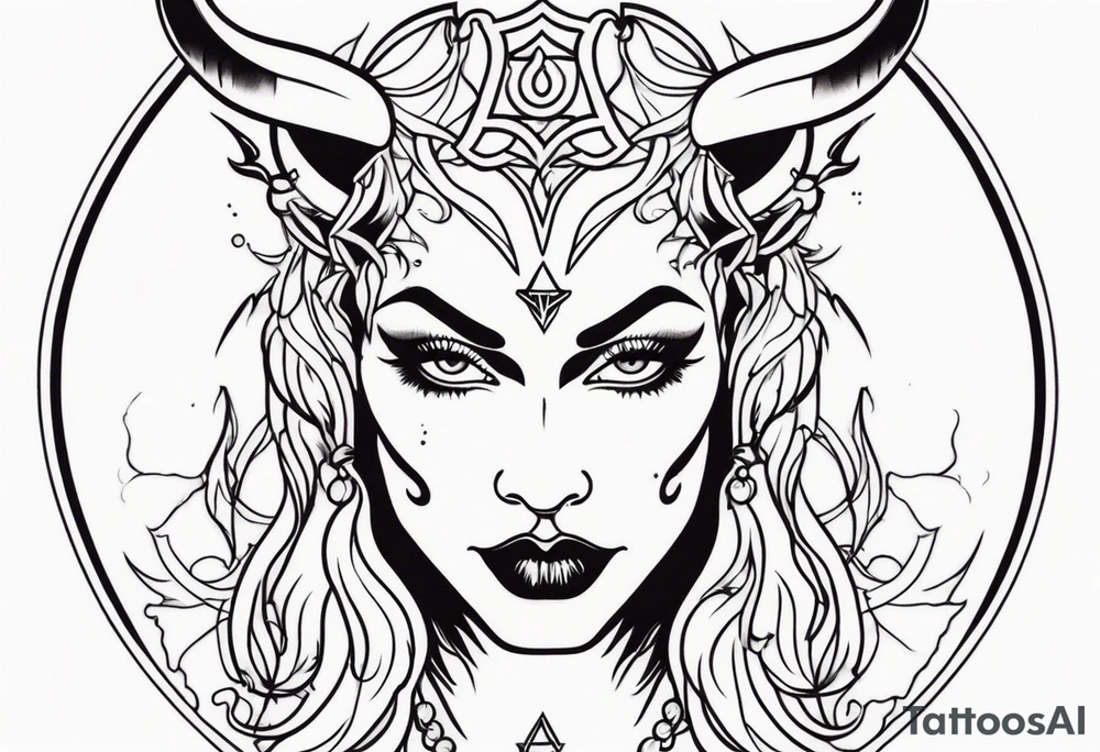 Woman devil tattoo idea