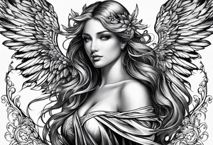 Angel tattoo sleeve tattoo idea