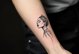 A tattoo with a black woman in it about divinity tattoo idea