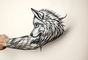 mongolian grey wolf tattoo idea