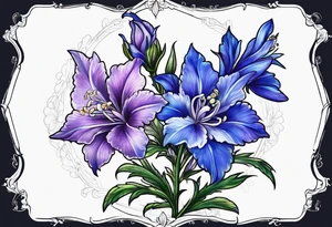 larkspur flower tattoo idea
