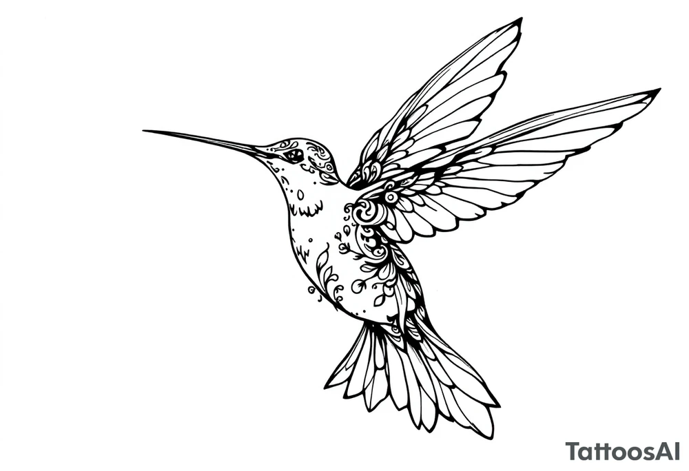 Neo traditional hummingbird tattoo idea