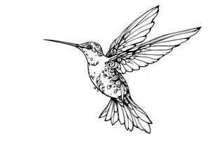 Neo traditional hummingbird tattoo idea