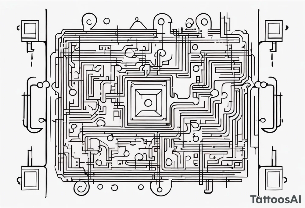 A piece of a Puzzle with circuits tattoo idea
