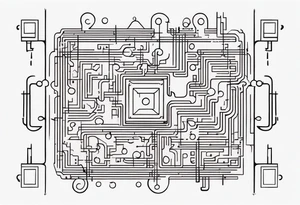A piece of a Puzzle with circuits tattoo idea