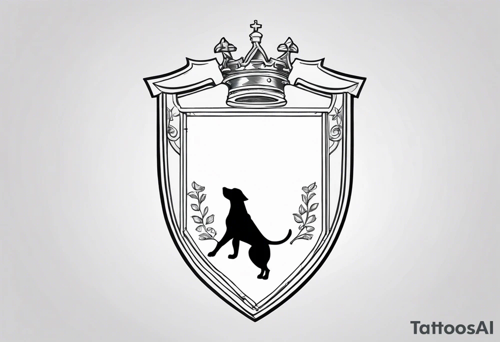 a coat of arms with a hound in the shield tattoo idea