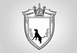 a coat of arms with a hound in the shield tattoo idea