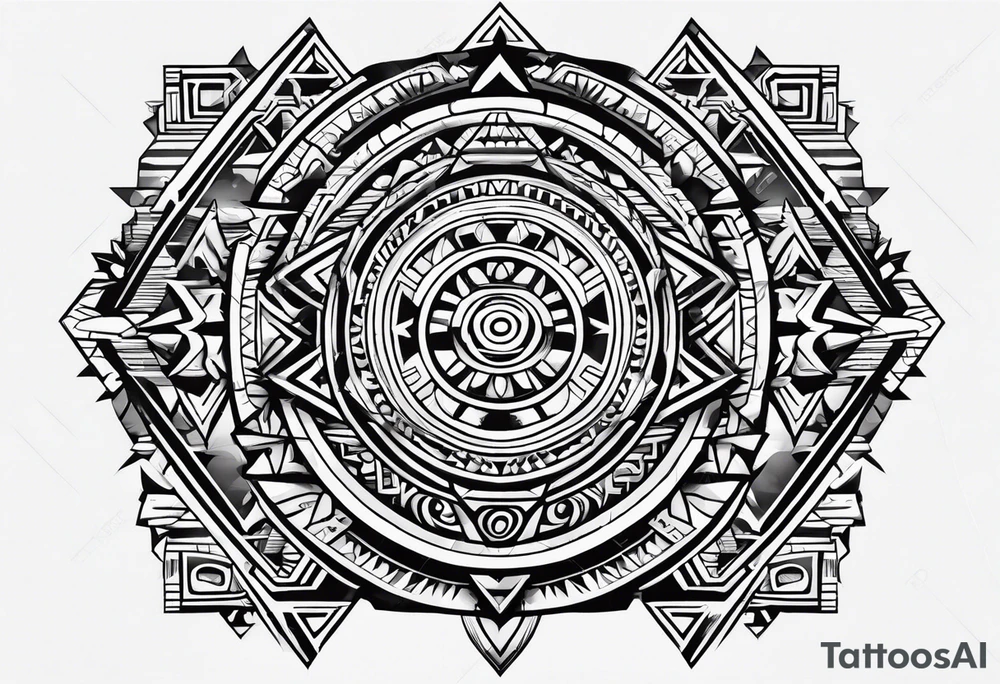 Simple Aztec tribal for left shoulder tattoo idea