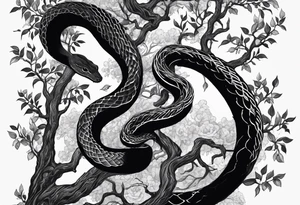 Snake in a tree 
 if I cannot bed the will of heaven, then I shall move hell tattoo idea
