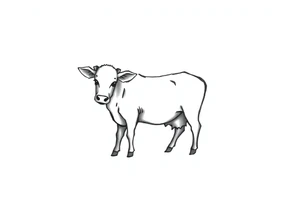 small black and white cow tattoo idea
