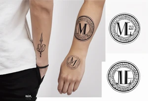 Create a small tattoo on the forearm with the initials MLJ, date of birth 22/09/22 in the style of a moluccan tattoo tattoo idea
