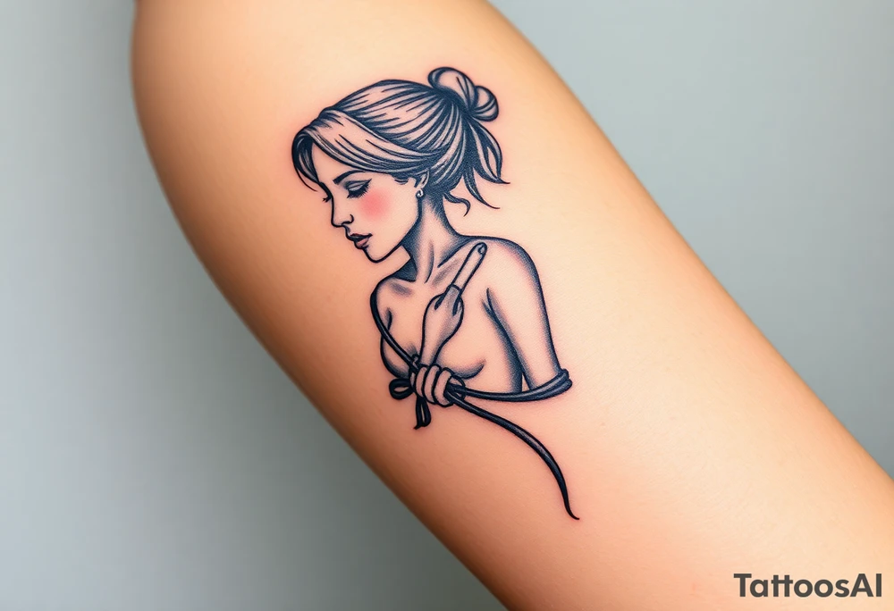 A tattoo depicting a woman bound and gagged tattoo idea