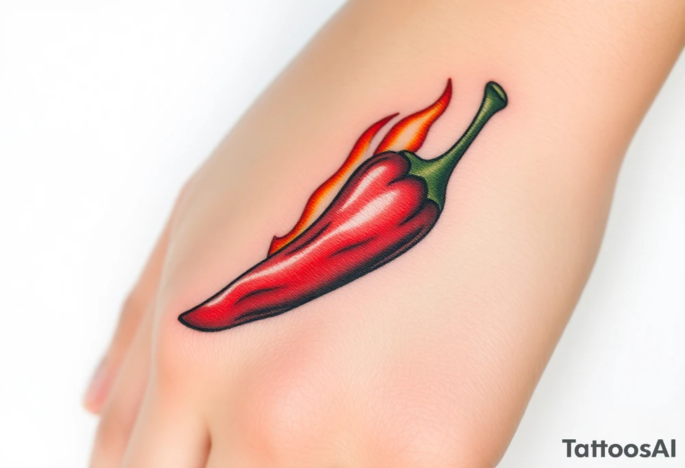 Chili pepper and fire tattoo idea