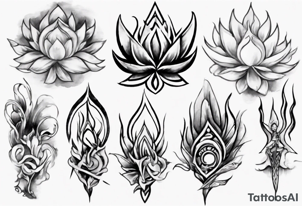 Paint brush drawing inner peace tattoo idea