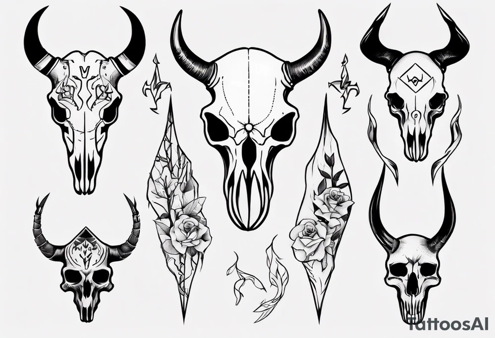 animal skull tattoo idea