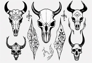 animal skull tattoo idea