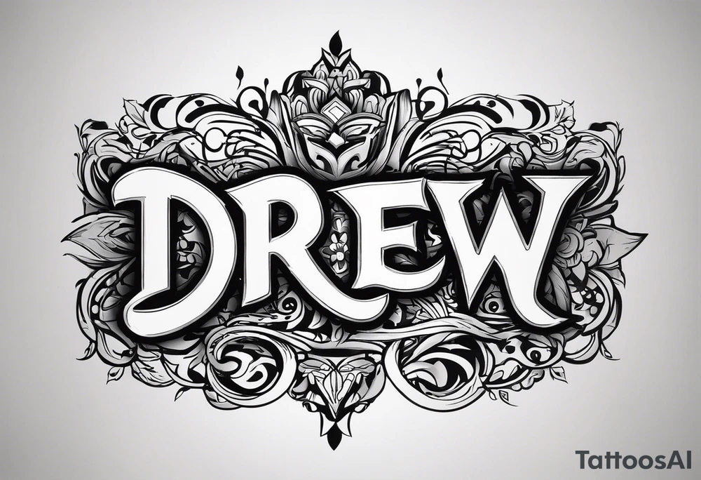 I want the name "Drew" tattoo idea