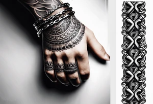 thick bike chain wrist tattoo idea