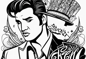 Elvis las Vegas wedding minimalistic tattoo idea