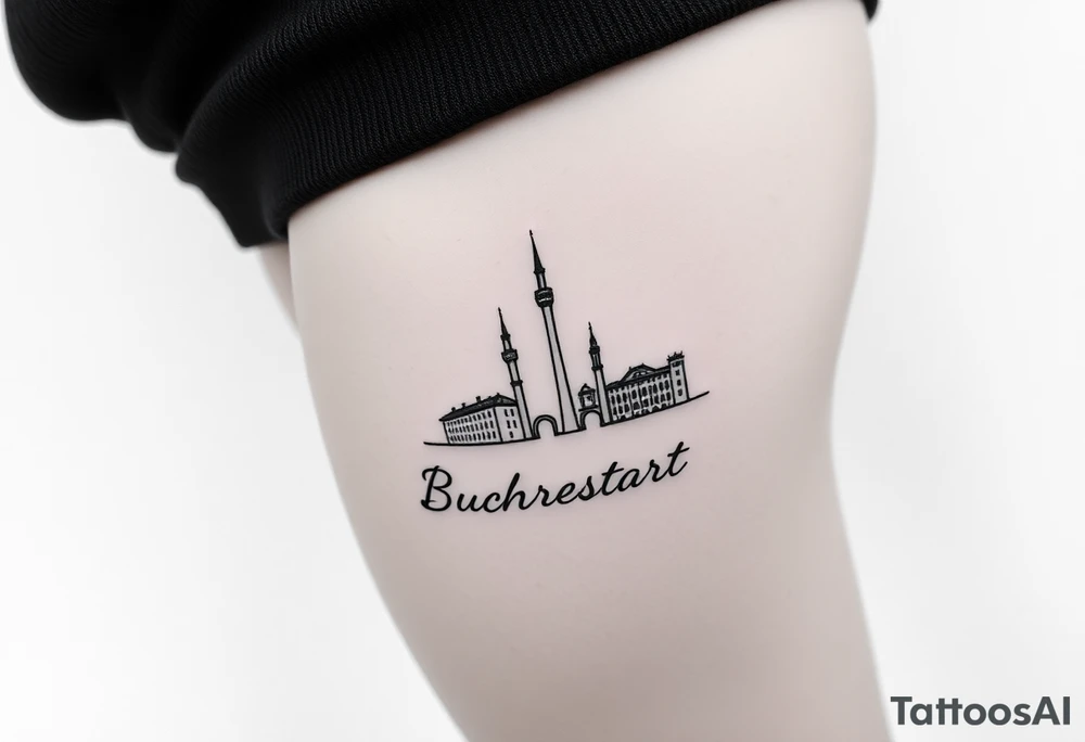 Bucharest, with name underneath tattoo idea