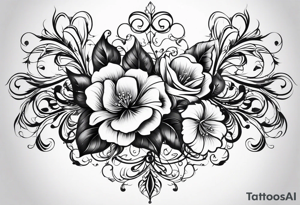 This tattoo will be on the back of the arm above the elbow. please add the numbers 31.8742° N, 91.1366° W, with very simple ivy vines on both sides. tattoo idea