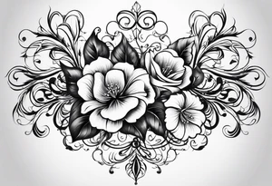This tattoo will be on the back of the arm above the elbow. please add the numbers 31.8742° N, 91.1366° W, with very simple ivy vines on both sides. tattoo idea