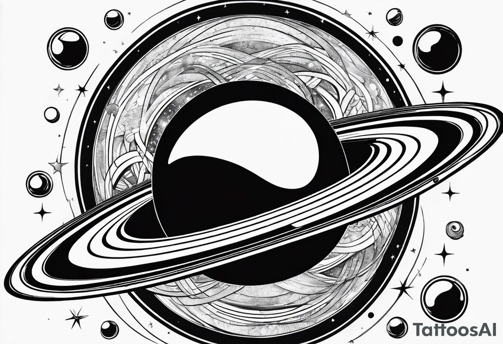 Saturn with the rings made of infinity symbols tattoo idea