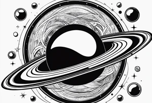 Saturn with the rings made of infinity symbols tattoo idea