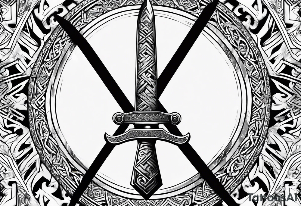 Valhalla valknut sword axe tattoo idea