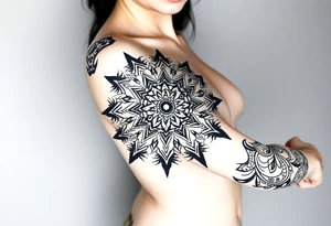 shaman style mytical mandala tattoo idea