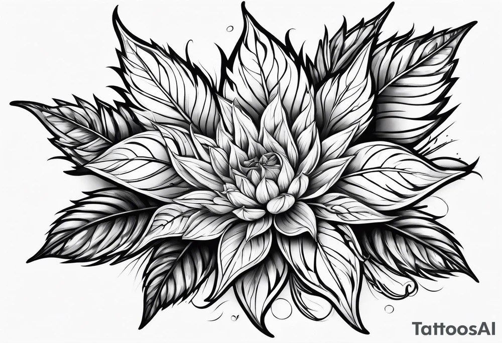 Cannabis flower tattoo idea
