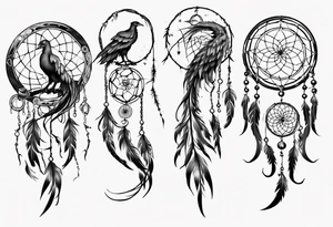 Phoenix with dream catcher tail tattoo idea