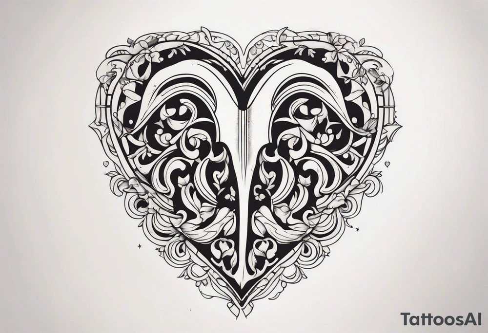 Bone in the shape of a heart tattoo idea