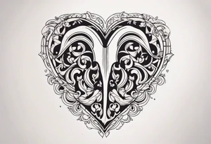 Bone in the shape of a heart tattoo idea