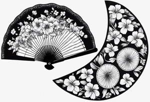 Black Japanese fan tattoo idea