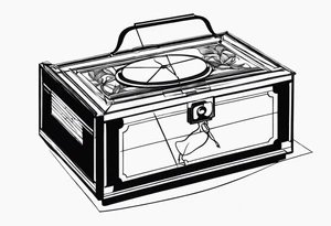 old music box with a floating ballerina tattoo idea