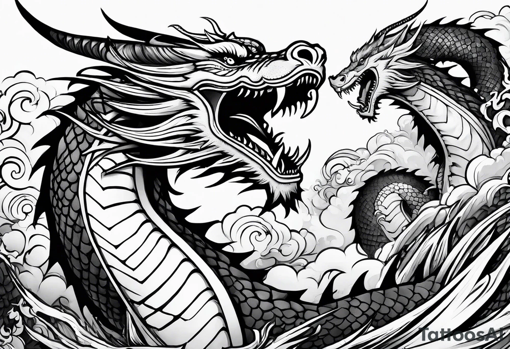 roaring dragons tattoo idea