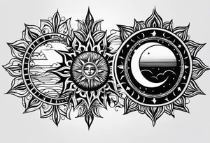 Negative space sun tattoo idea